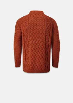 Online Gloverall Aran Jumper Burnt Orange