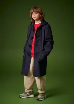 Outlet Gloverall Children's Gabardine Showerproof Duffle Coat Stone