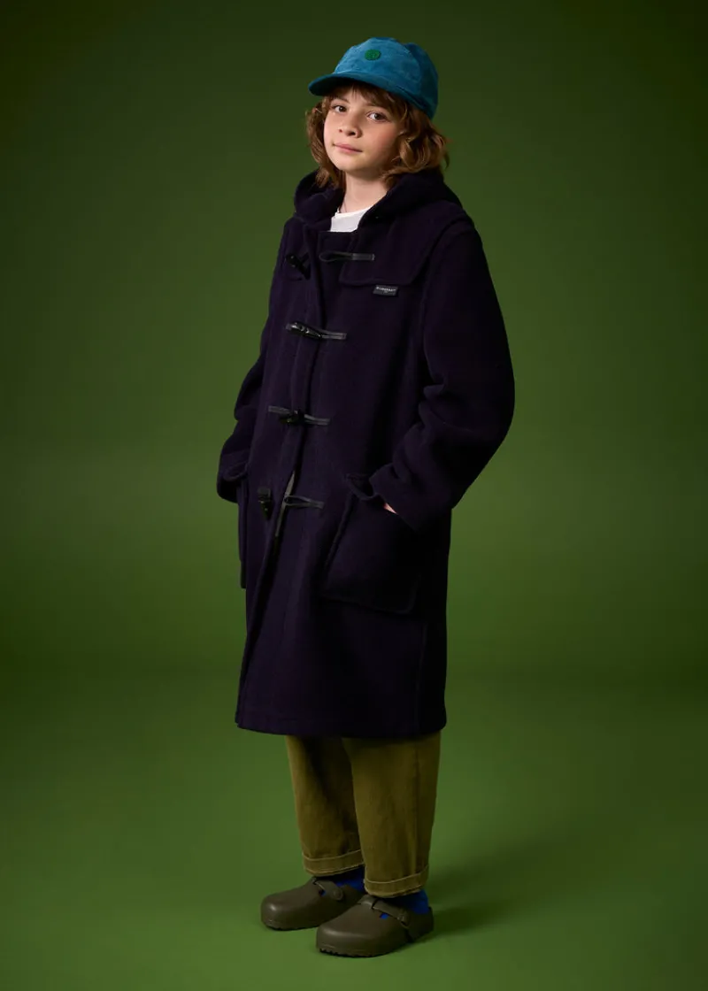 Best Gloverall Children's Herringbone Wool Duffle Coat Navy