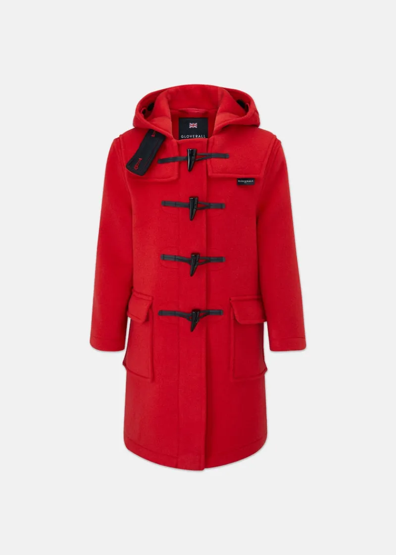 Outlet Gloverall Children's Melton Wool Duffle Coat Red