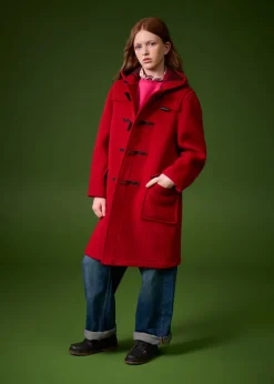Hot Gloverall Children's Melton Wool Duffle Coat Cranberry