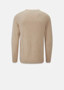 Outlet Gloverall Henley Lambswool Jumper Oatmeal