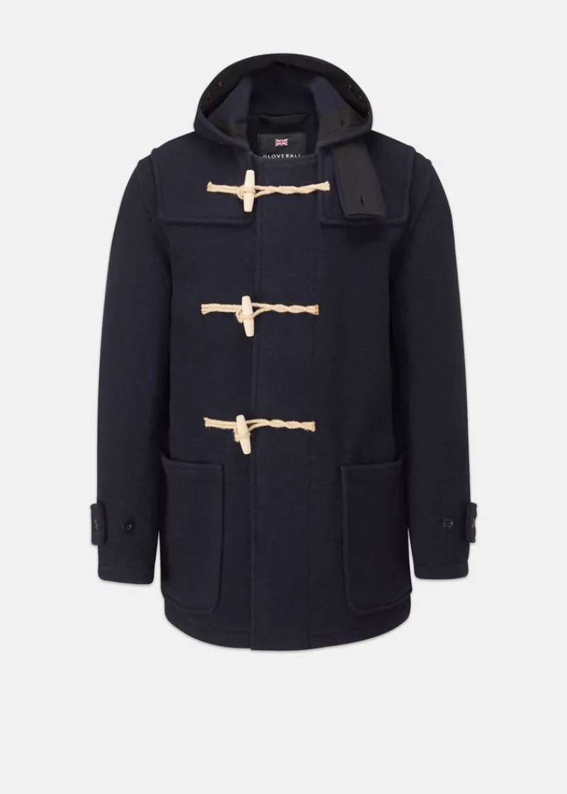 Hot Gloverall Mid Monty Duffle Coat Navy Black Webbing