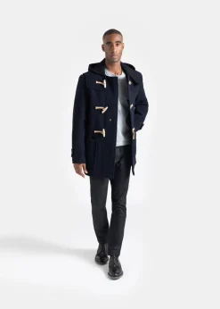 Hot Gloverall Mid Monty Duffle Coat Navy Black Webbing