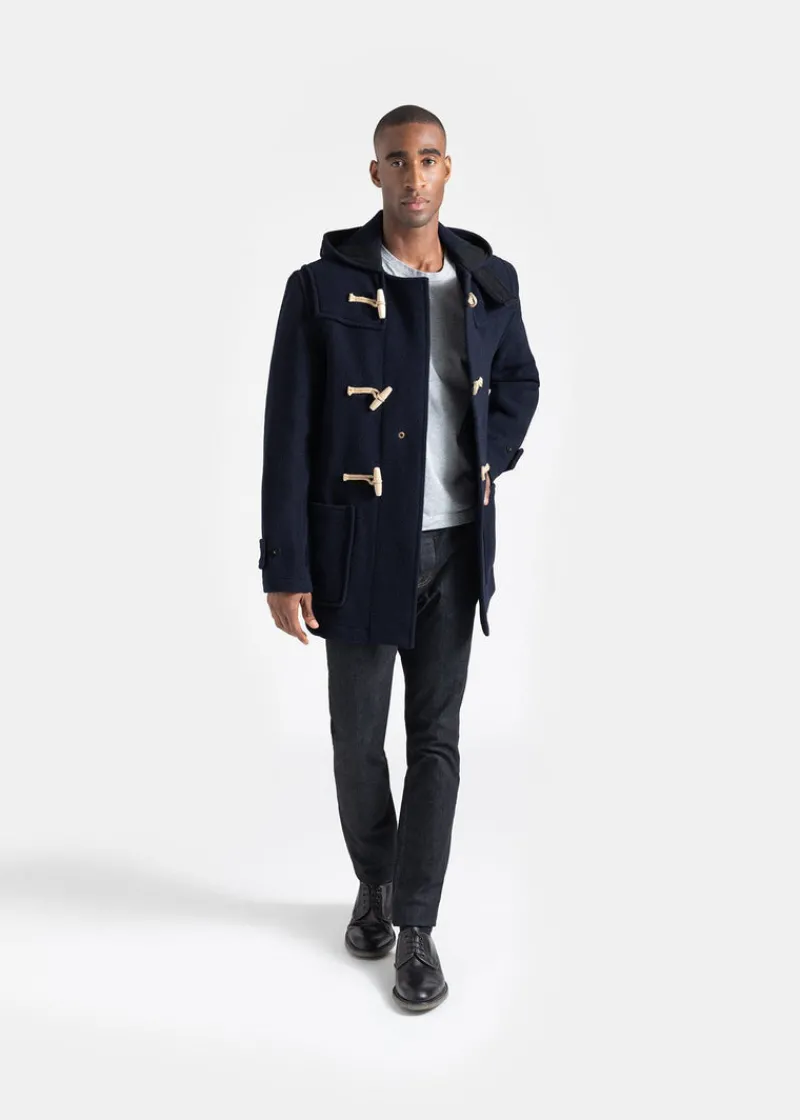 Hot Gloverall Mid Monty Duffle Coat Navy Black Webbing