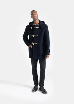 Hot Gloverall Mid Monty Duffle Coat Navy Black Webbing