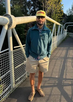 Sale Gloverall Military Zip Sweatshirt Teal