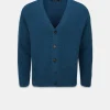 Hot Gloverall Moss Stitch Cardigan Petrol