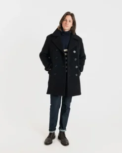 Sale Gloverall Oversized Peacoat Black Stewart