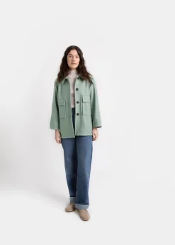 Fashion Gloverall Shacket Sage