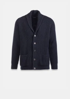 Sale Gloverall Shawl Collar Cardigan Navy