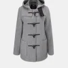 Hot Gloverall Short Slim Fit Duffle Coat Silver Prince of Wales