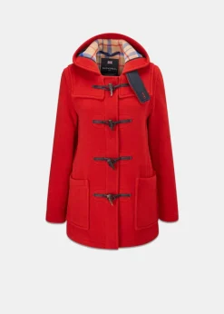 Outlet Gloverall Short Slim Fit Duffle Coat Red Thomson