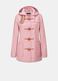 Fashion Gloverall Short Slim Fit Duffle Coat Pink