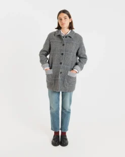 Sale Gloverall Women's George Jacket Prince of Wales Silver