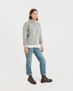 Discount Gloverall Women's Submariner Jumper Light Grey